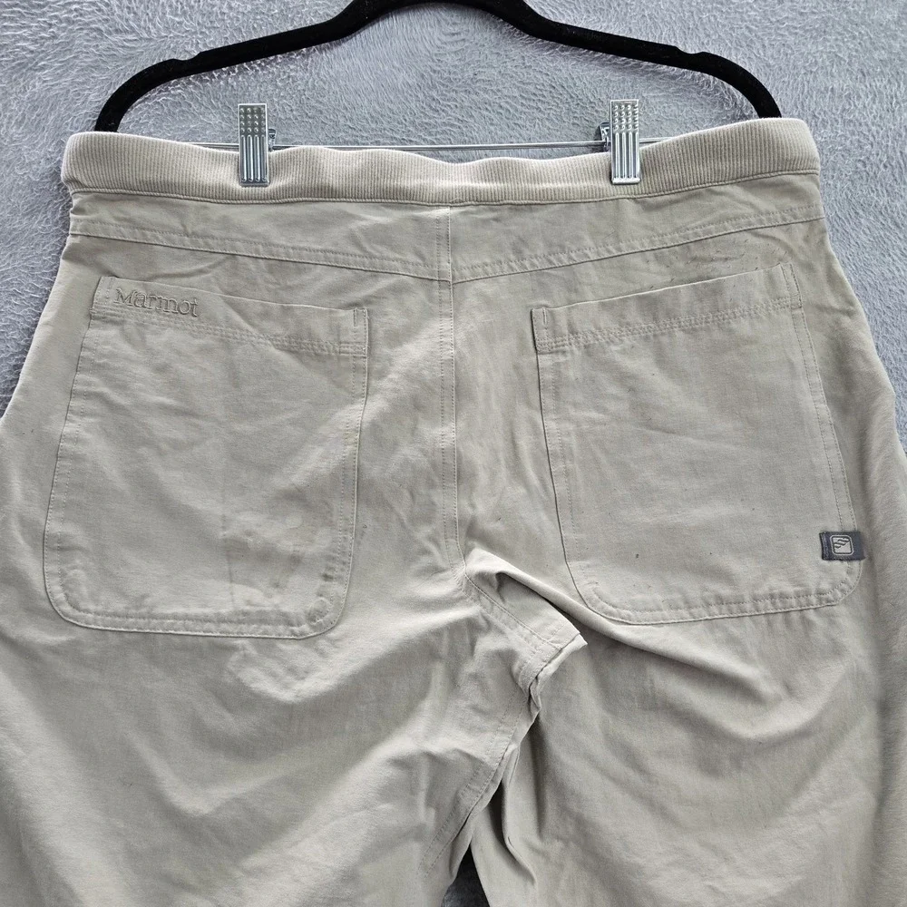 Marmot Women Pants 32 Brown Elastane Nylon Back‎ Pocket Embroidery 30